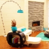 modern apartment made of lego blocks